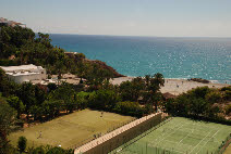 Tennis courts and beach