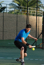 Player in blue with cap